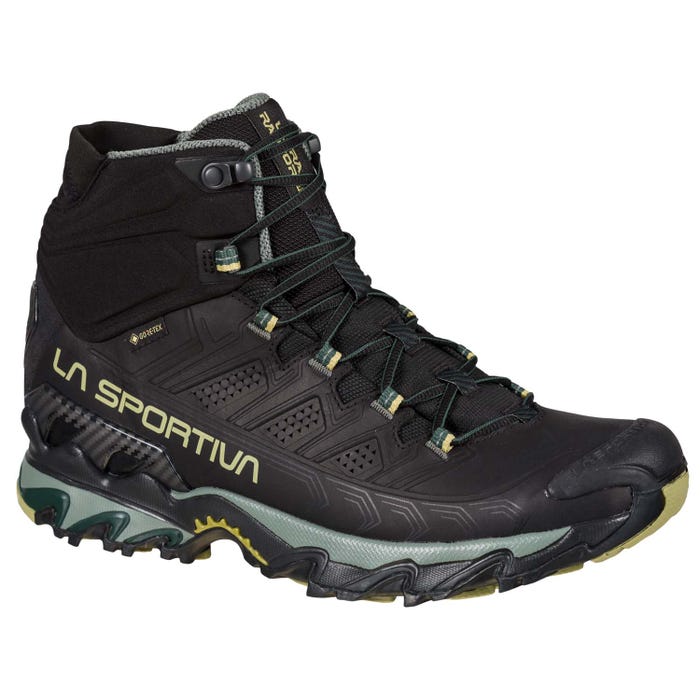 Black/Cedar Men's La Sportiva Ultra Raptor II Mid Leather GTX Hiking Boots | 65187-NOPZ