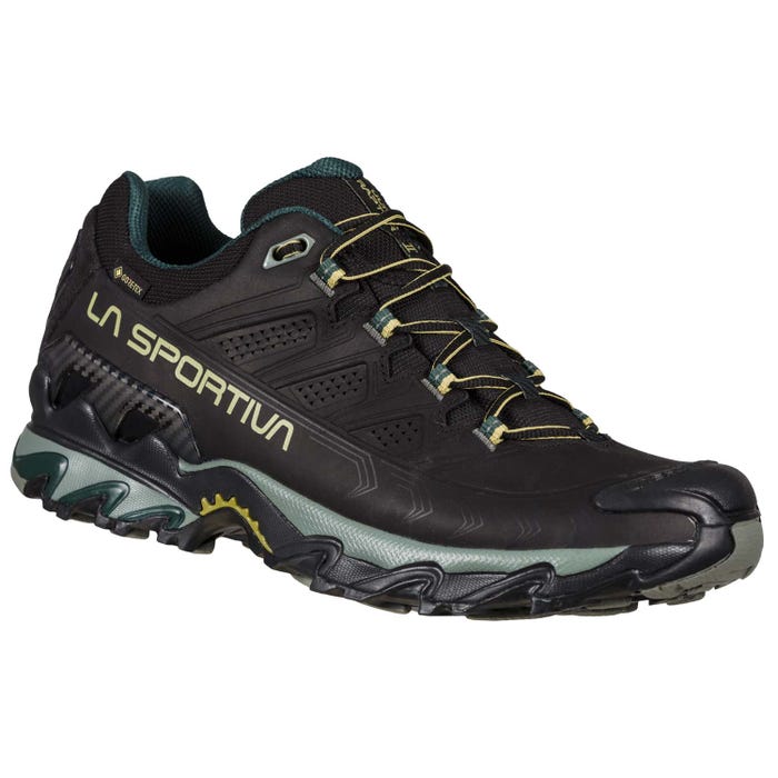 Black/Cedar Men's La Sportiva Ultra Raptor II Leather GTX Hiking Shoes | 75096-LRUA