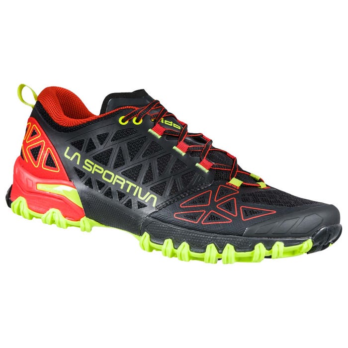 Black/Goji Men's La Sportiva Bushido II Mountain Running Shoes | 98216-XWHF