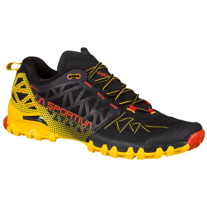 Black/Yellow Men's La Sportiva Bushido II GTX Mountain Running Shoes | 07968-AEKJ