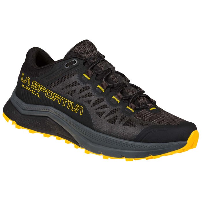 Black/Yellow Men's La Sportiva Karacal Mountain Running Shoes | 32794-GNPQ