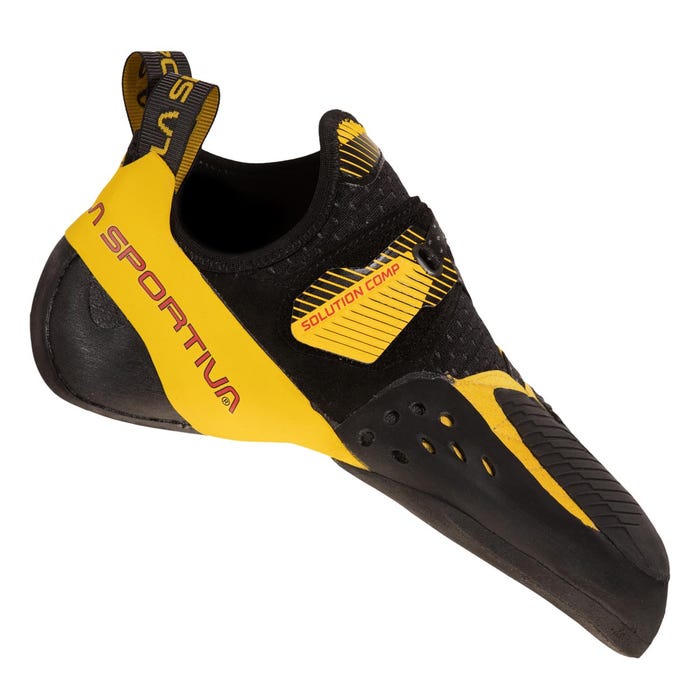 Black/Yellow Men's La Sportiva Solution Comp Climbing Shoes | 80296-LUQZ