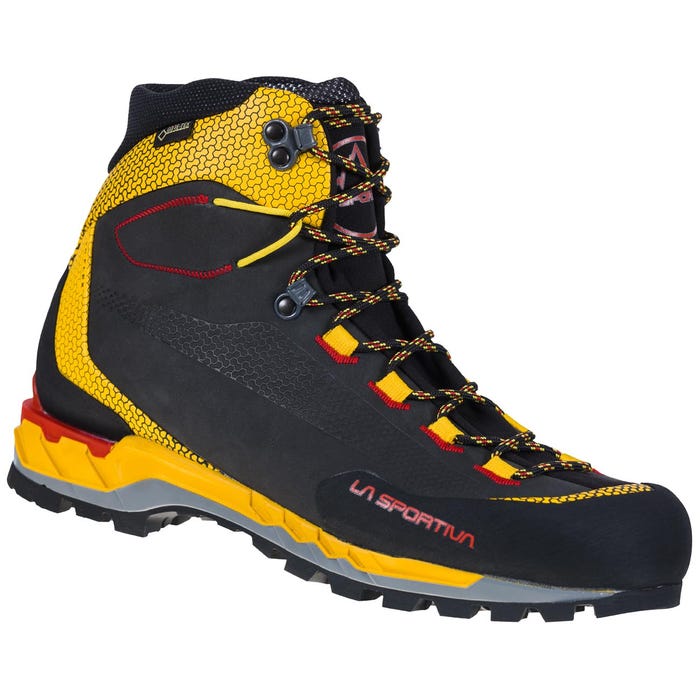 Black/Yellow Men's La Sportiva Trango Tech Leather Gtx Mountaineering Boots | 16927-HJZS
