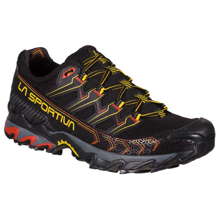 Black/Yellow Men's La Sportiva Ultra Raptor II Wide Mountain Running Shoes | 16254-NYLM