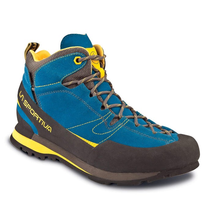 Blue/Yellow Men's La Sportiva Boulder X Mid Approach Boots | 52048-KTFX