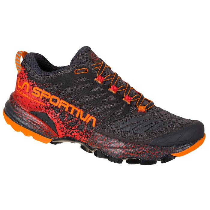 Carbon/Cherry Women's La Sportiva Akasha II Mountain Running Shoes | 47198-APVY