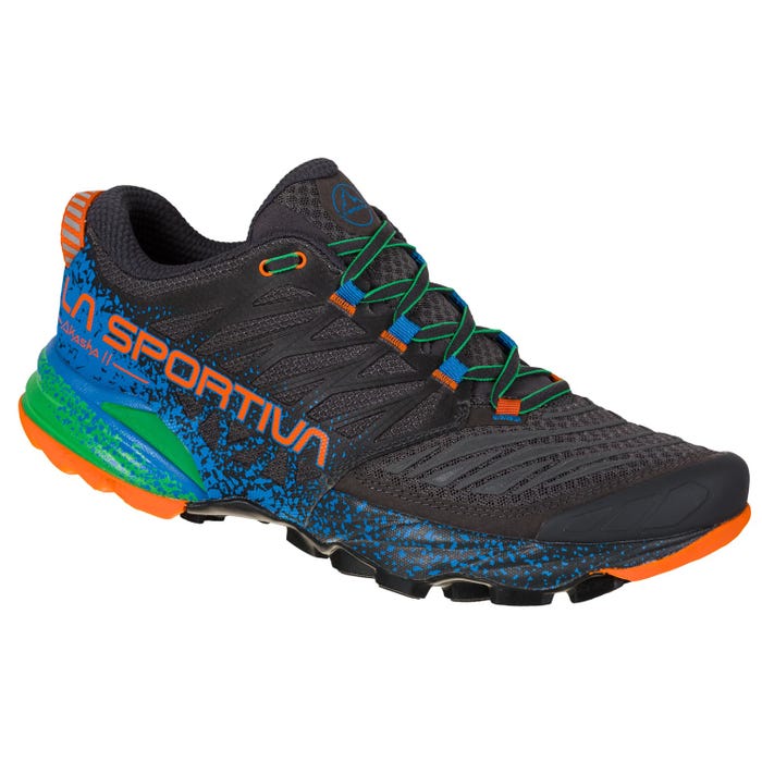 Carbon/Flame Men's La Sportiva Akasha II Mountain Running Shoes | 42571-DFTX