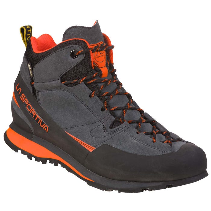 Carbon/Flame Men's La Sportiva Boulder X Mid Approach Boots | 80341-IRFA