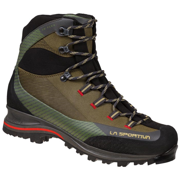 Ivy/Tango Red Men's La Sportiva Trango Trk Leather GTX Mountaineering Boots | 93145-QVGK