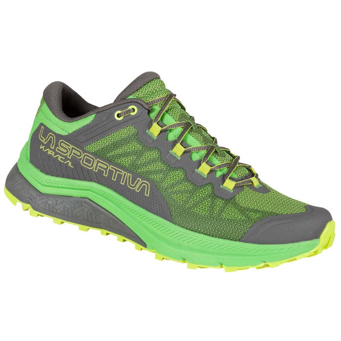 Metal/Flash Green Men's La Sportiva Karacal Mountain Running Shoes | 35289-KPOA