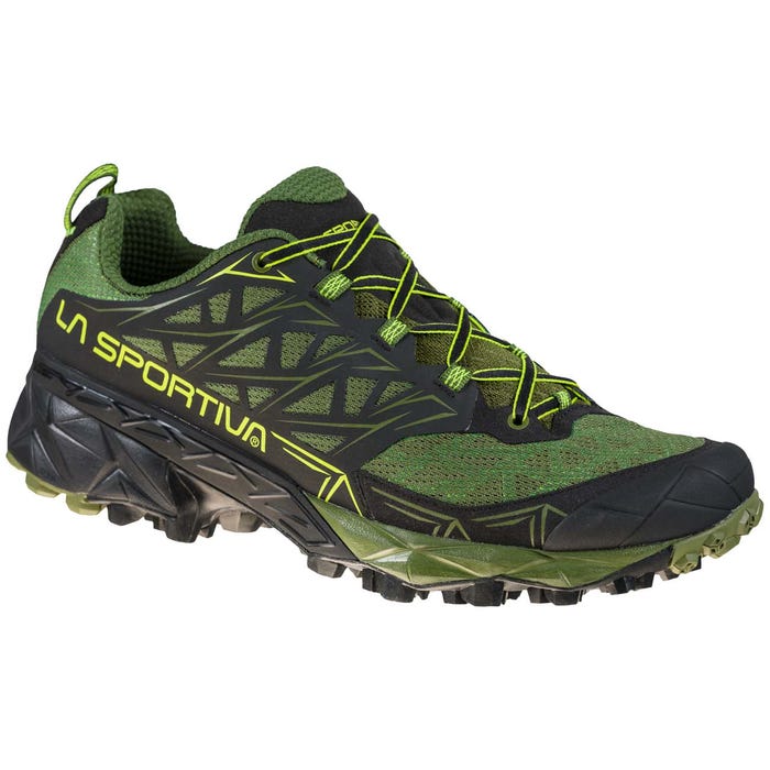 Olive/Neon Men's La Sportiva Akyra Mountain Running Shoes | 58271-AJRE