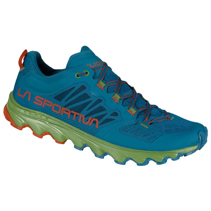 Space Blue/Kale Men's La Sportiva Helios III Mountain Running Shoes | 64783-HPJS