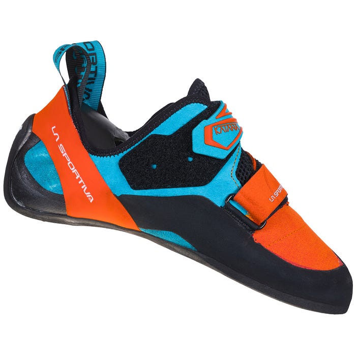 Tangerine/Tropic Blue Men's La Sportiva Katana Climbing Shoes | 96432-QYWT