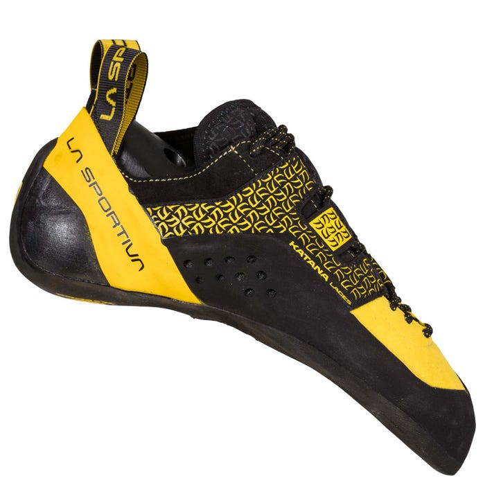 Yellow/Black Men's La Sportiva Katana Laces Climbing Shoes | 86790-VTFO
